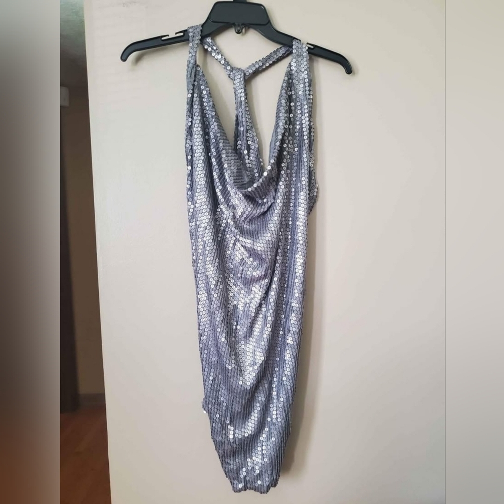 BCBG Max Azria Gray Sequin Dress